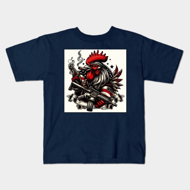 Tactical Rooster Kids T-Shirt by WolfeTEES